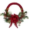 Northlight 24" Red And Black Buffalo Plaid And Berry Artificial Wreath
