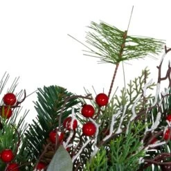 Northlight 24" Flocked Dual Plaid And Berries Artificial Wreath -Northlight Sale Store D491026S 3