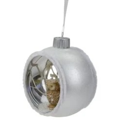 Northlight Silver And White Matte Cutout Owl Ball Ornament -Northlight Sale Store D491049S 2