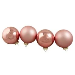 Northlight 4ct. Pink 2-Finish Glass Ball Ornaments -Northlight Sale Store D491057S 11