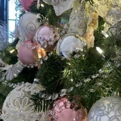 Northlight 4ct. Pink 2-Finish Glass Ball Ornaments -Northlight Sale Store D491057S 16