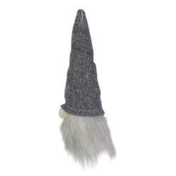 Northlight 8" Metallic Gray Knit Gnome Head LED Ornament -Northlight Sale Store D491070S 2
