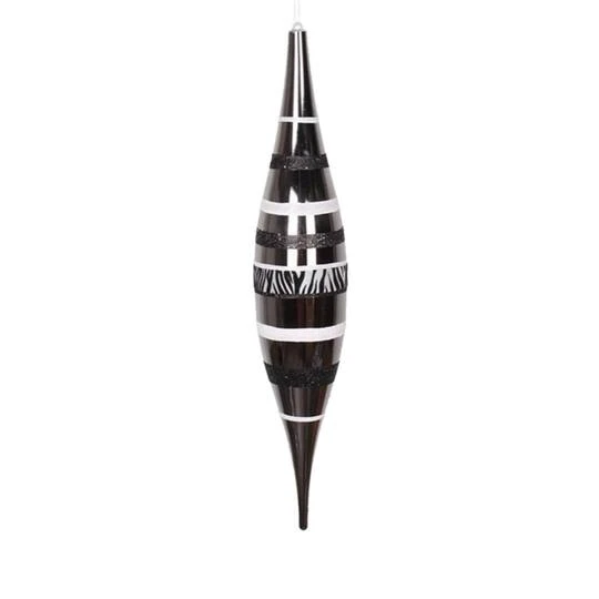 22" Black & White Diva Safari Zebra Stripes Christmas Ornament 2 22" Black & White Diva Safari Zebra Stripes Christmas Ornament - Image 2