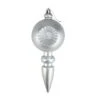 4ct. 7.5" Matte Silver Retro Reflector Shatterproof Christmas Finial Ornaments