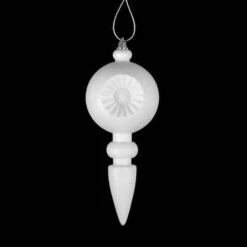 4ct. 7.5" Matte White Retro Reflector Shatterproof Christmas Finial Ornaments -Northlight Sale Store D491081S 12