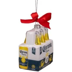 Northlight 6ct. 3.5" Red, White & Yellow Corona Six Pack Glass Christmas Ornaments -Northlight Sale Store D491084S 2
