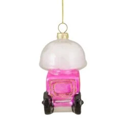 Northlight 3.5" Pink, White & Gold Cotton Candy Machine Glass Christmas Ornament -Northlight Sale Store D491085S 2