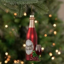 Northlight 6" Matte Red Wine Country Glass Bottle Christmas Ornament 13 Northlight 6" Matte Red Wine Country Glass Bottle Christmas Ornament -Northlight Sale Store D491087S 2