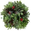 Northlight 7" Green & Red Glitter Berry Pine Cone Topiary Ball Ornament