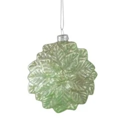 Northlight 4" Glittered Green Poinsettia Flower Glass Christmas Ornament -Northlight Sale Store D491091S 11