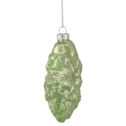 Northlight 4" Glittered Green Poinsettia Flower Glass Christmas Ornament -Northlight Sale Store D491091S 2
