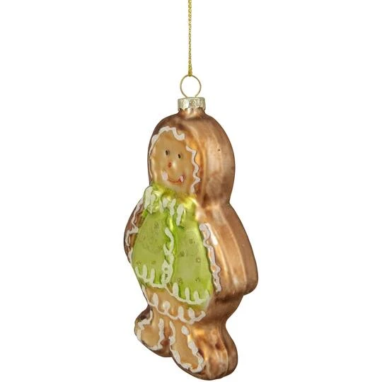 Northlight 4.5" Bronze & Brown Glass Gingerbread Christmas Ornament 3 Northlight 4.5" Bronze & Brown Glass Gingerbread Christmas Ornament - Image 3