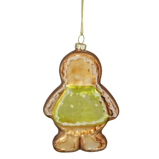Northlight 4.5" Bronze & Brown Glass Gingerbread Christmas Ornament 5 Northlight 4.5" Bronze & Brown Glass Gingerbread Christmas Ornament - Image 5