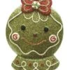 Northlight 5.5" Glittered Green & Red Shatterproof Gingerbread Head Christmas Ornament