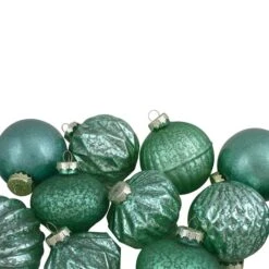 Northlight 12ct. 3" Glitter & Matte Green Finial & Glass Ball Christmas Ornaments 8 Northlight 12ct. 3" Glitter & Matte Green Finial & Glass Ball Christmas Ornaments -Northlight Sale Store D491099S 12