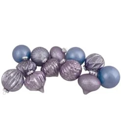 Northlight 12ct. 3" Glitter & Matte Purple Tone Finial & Glass Ball Christmas Ornaments -Northlight Sale Store D491102S 11