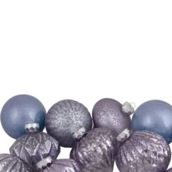 Northlight 12ct. 3" Glitter & Matte Purple Tone Finial & Glass Ball Christmas Ornaments -Northlight Sale Store D491102S 12