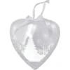 Northlight 8" Glitter Silver & White Pre-Lit LED Wintery Woods Scene Christmas Heart Ornament