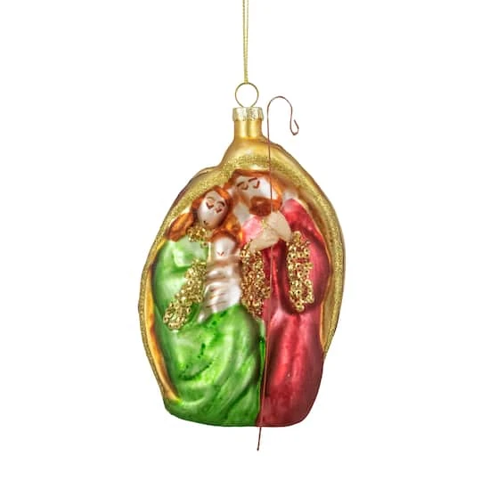 Northlight Holy Family Glass Nativity Ornament 1 Northlight Holy Family Glass Nativity Ornament
