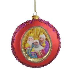 Northlight 4" Three Wise Men Sequin Glass Disc Ornament