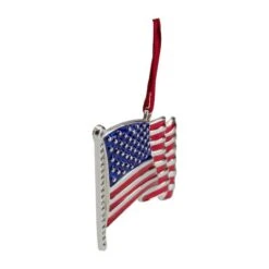 Northlight Silver Plated American Flag Crystal Embellished Ornament -Northlight Sale Store D491132S 2