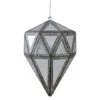Northlight 5.5" Silver And Clear Mirrored Framed Geometric Drop Ornament