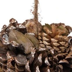 Northlight 5" Glitter Copper Pine Cone And Leaves Round Ornament -Northlight Sale Store D491143S 15