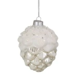 Northlight 3.5" Silver Frosted Pine Cone Glass Christmas Ornament -Northlight Sale Store D491145S 11