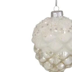 Northlight 3.5" Silver Frosted Pine Cone Glass Christmas Ornament -Northlight Sale Store D491145S 13