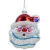 Northlight 4.5" Blue & Red Glittered Santa Claus Head Pepsi Christmas Ornament