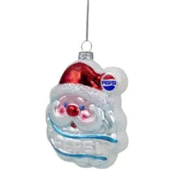 Northlight 4.5" Blue & Red Glittered Santa Claus Head Pepsi Christmas Ornament -Northlight Sale Store D491147S 4