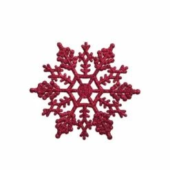 Northlight 24ct. 4" Berry Red Glitter Snowflake Christmas Ornaments -Northlight Sale Store D491159S 2