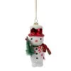 Northlight 5.5" White & Red Glass Snowman Christmas Ornament