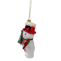 Northlight 5.5" White & Red Glass Snowman Christmas Ornament -Northlight Sale Store D491161S 2
