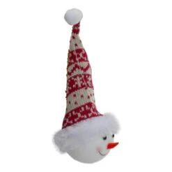 Northlight 7" Smiling Snowman Head Wearing A Winter Hat Christmas Ornament -Northlight Sale Store D491164S 2