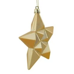 12ct. 5" Glitter & Matte Vegas Gold Shatterproof Christmas Star Ornaments -Northlight Sale Store D491167S 2