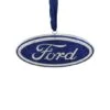 Northlight 4" Metallic Glitter Blue "Ford" Logo Silver Plated Christmas Tree Ornament