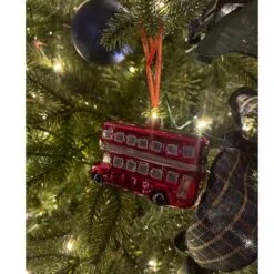 Northlight 4" Shiny Metallic Red & Silver Glass Double Decker Bus Christmas Ornament -Northlight Sale Store D491173S 16