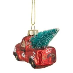 Northlight 4" Red Metallic Truck With A Sisal Tree Glass Christmas Ornament -Northlight Sale Store D491175S 15