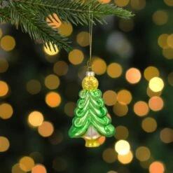 Northlight 5" Pearl & Glitter Green & Gold Glass Christmas Tree Hanging Ornament -Northlight Sale Store D491177S 12