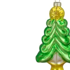 Northlight 5" Pearl & Glitter Green & Gold Glass Christmas Tree Hanging Ornament -Northlight Sale Store D491177S 13