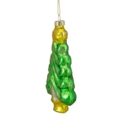 Northlight 5" Pearl & Glitter Green & Gold Glass Christmas Tree Hanging Ornament -Northlight Sale Store D491177S 2