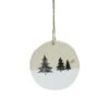 Northlight 4" Winter Pine Trees On Wood Disc Christmas Ornament