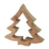 Northlight 7" Brown Glittered Cutout Christmas Tree Ornament