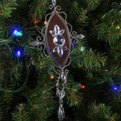 9.5" Silver Elegant Jeweled Mirrored Drop Christmas Ornament -Northlight Sale Store D491184S 2