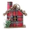 Northlight 4" Frosted & Glittered Red & Brown Plaid Country Cabin Christmas Ornament