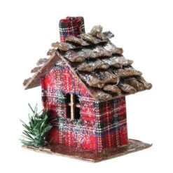 Northlight 4" Frosted & Glittered Red & Brown Plaid Country Cabin Christmas Ornament -Northlight Sale Store D491185S 2
