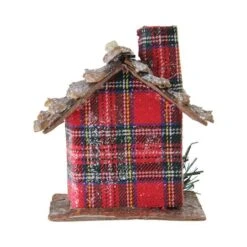 Northlight 4" Frosted & Glittered Red & Brown Plaid Country Cabin Christmas Ornament -Northlight Sale Store D491185S 4