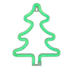 Northlight 9.5" Green Neon LED Christmas Tree Window Silhouette