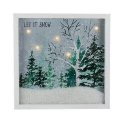 Northlight 10" LED Lighted Let It Snow Winter Forest Christmas Wall Art -Northlight Sale Store D491426S 11